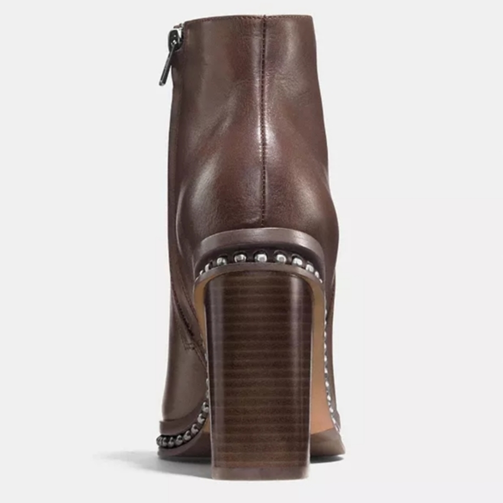 Coach Studded Justina Bootie in Brown Sz 10 NWT - Picture 2 of 16
